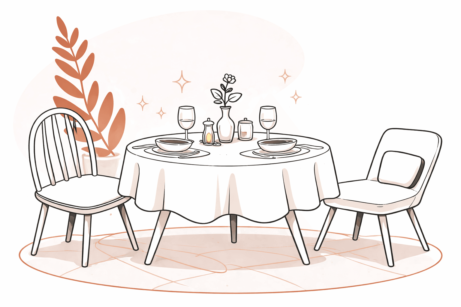 Restaurant table illustration
